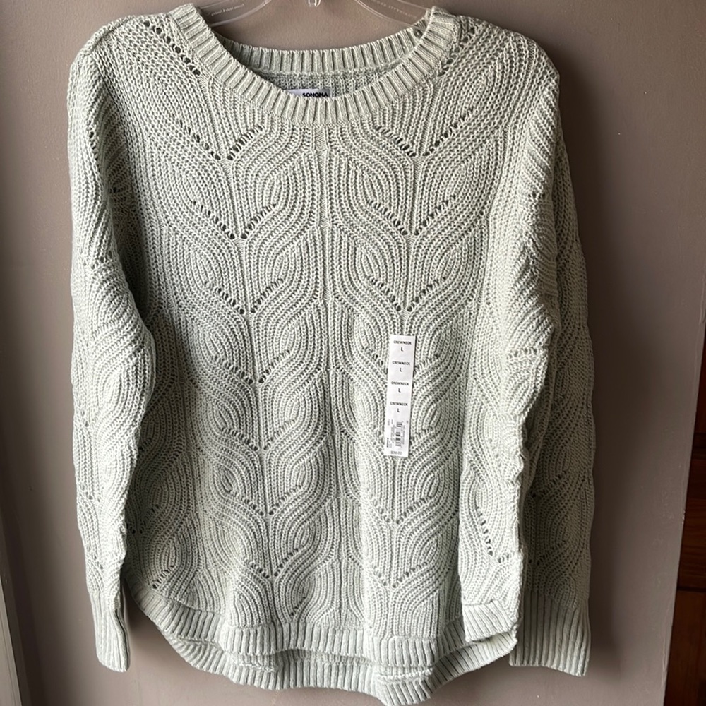 Sonoma Mint open weave sweater